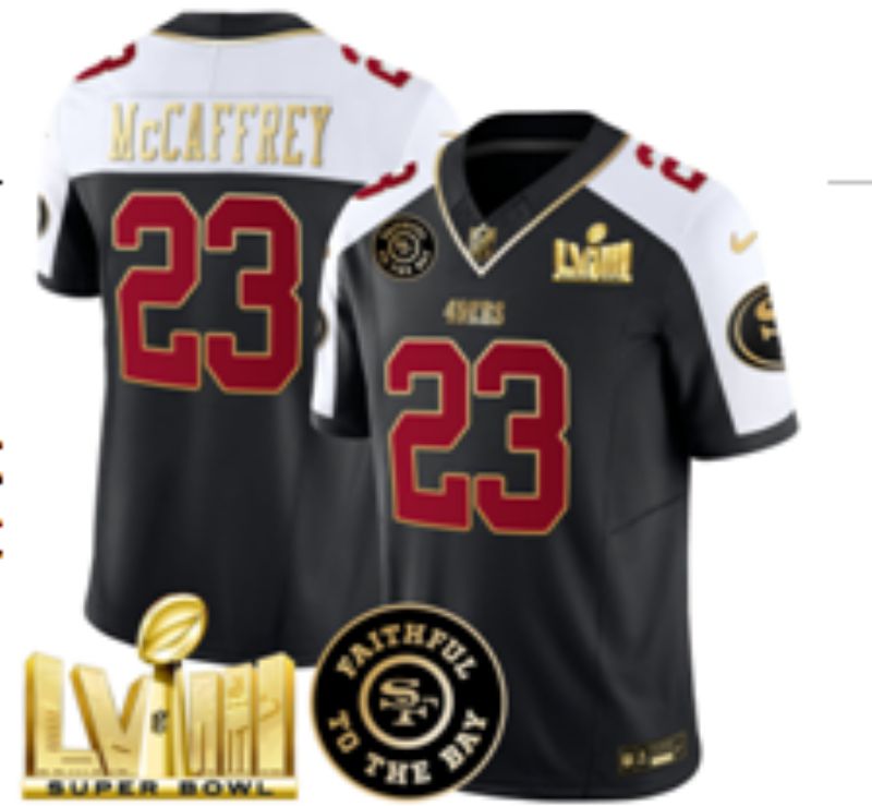 Men Nike San Francisco 49ers #23 Mccaffrey black Limited NFL 2025 Jersey 0013->san francisco 49ers->NFL Jersey